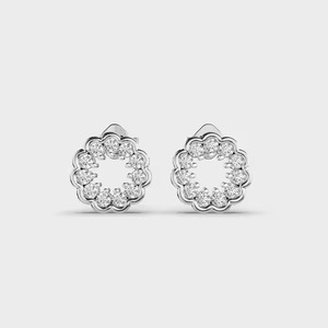 New India Manufactured Luxury Diamond <b>Earrings</b> for Women's Certified Brilliant Round Cut Sustainable Fine Available For Sale - Product Image 2