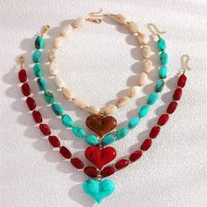 Collier en résine turquoise en forme de goutte d'eau B.H CRAFTS BH-1386, certifié IGI, bijoux de mode vintage pour femmes - Product Image 6