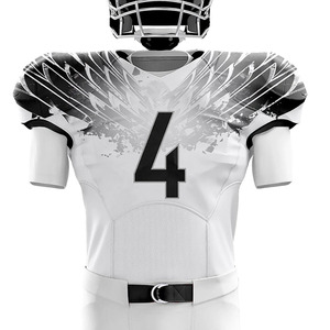 Ensemble de pantalon et maillot de football américain en polyester durable, coupe régulière, grandes tailles, vêtements d'équipe personnalisés, col en V - Product Image 4