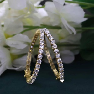 Brazalete de Diamantes Moissanite de Primera Calidad para Mujer, Joyería Fina, Regalo de Aniversario y Compromiso, Disponible para la Venta - Product Image 4