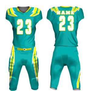 Maillot de football américain à manches courtes avec nom et initiales de l'équipe, en Spandex/Polyester, respirant, protection UV, grandes tailles - Product Image 1