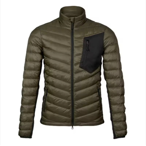 Windproof Hooded Men's Puffer Jacket-Eco-Friendly Lightweight Water-Resistant Knitted Solid Zipper Closure Streetwear <b>Coat</b> for - Product Image 6