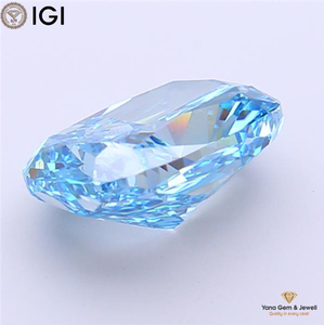 4.00 Carat CVD Lab Grown Diamond <b>Cushion</b> Shape with IGI Certificate Fancy Vivid Blue Color VVS2 Clarity for Party Wear Jewelry - Product Image 3