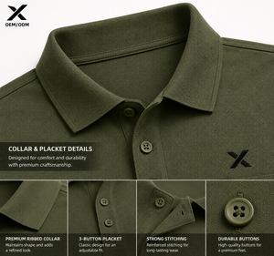 Polo décontracté à manches courtes pour homme X Sports City, couleur unie, respirant, 100% coton tricoté, vêtements d'été, polo avec poche - Product Image 4