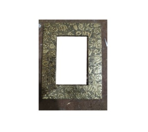 perfect design Rectangle Metal Mirror <b>Frame</b> with Embossed Floral Pattern <b>Gold</b> Finish Durable Design - Product Image 6