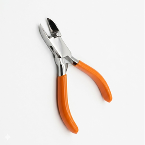 Pince coupante latérale en acier inoxydable avec poignées ergonomiques orange en forme de griffe de chat, outil de fabrication de bijoux - Product Image 1