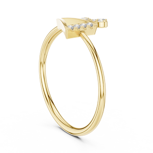 Anillos de oro macizo de 14k para mujer con diseño de triángulo hueco, minimalistas, con diamantes de corte redondo, para regalo, compromiso, aniversario, boda. - Product Image 2
