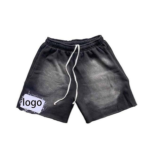 Pantalones Cortos de Algodón con Lavado Ácido para Hombre, Corte Relajado, Estilo Urbano, Ligeros, Cómodos, para Uso Diario, Moda de Verano - Product Image 1