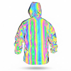 Veste réfléchissante arc-en-ciel légère, design personnalisé, avec tissu réfléchissant coloré pour les sports de plein air et les voyages - Product Image 2