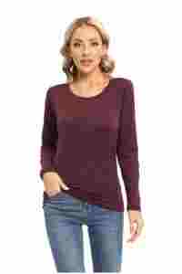 Ladies Graphene <b>One</b> Way Moisture Wicking Lightweight & Warm Hiking Crew Neck Base Layer Spandex/Polyester - Product Image 4