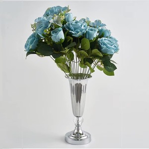 Juego de Floreros de Latón Dorado Hechos a Mano, Ecológicos, con Detalles de Cristal, Estilo Glamuroso, Decoración de Boda de Alta Calidad - Product Image 5
