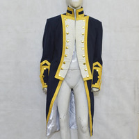 Vestes pour hommes Noir Naval Vice Admiral Handmade Men Wool Tailcoat Uniform White Revers Autumn Season Online Sale Jacket