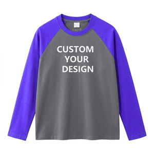Camiseta raglan de alta calidad 100% algodón para hombre, con logo personalizado, manga larga, bloques de color, estilo béisbol, para ropa urbana. - Product Image 2