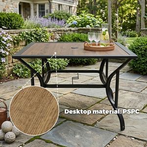 Set da Pranzo Quadrato a 5 Pezzi con 4 Sedie Marroni, Telaio Stabile, Tonalità Calda Classica, Set da Giardino - Product Image 6
