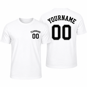 Camiseta con número y nombre personalizados, camiseta informal roja para hombre, 100% algodón, manga corta, cuello redondo, corte regular - Product Image 3