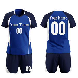 Custom Sublimated 100% Polyester <b>Volleyball</b> Jersey <b>Set</b> Unisex Blue White Moisture Wicking Sleeveless Athletic Fit Adults All - Product Image 1