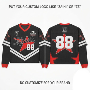 เสื้อเชิ้ตผ้าถักเนื้อพรีเมียม 180 GSM ผสมสแปนเด็กซ์/คอตตอน แบบสองชั้น สีดำ แดง ขาว พิมพ์ลายซิลค์สกรีนตามสั่งสำหรับทีม - Product Image 1