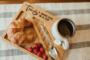 Plateau en bois sur mesure |   Plateau de service en bois massif naturel pour la présentation des aliments, utilisation en restaurant et hôtel - Product Image 3