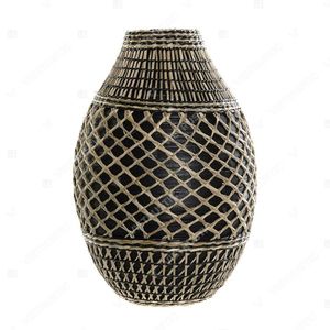 Vietrustic Bamboo <b>Frame</b> Black Woven <b>Plant</b> and Vase Seagrass Vase Table Jar Holder <b>Plant</b> Vase - Product Image 5