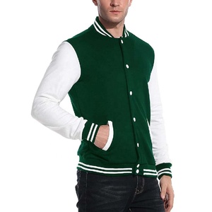 Chaqueta Universitaria para Hombre, Estilo Varsity, Nueva Colección de Invierno, Color Verde y Blanco, Cómoda, del Fabricante Más Vendido - Product Image 1