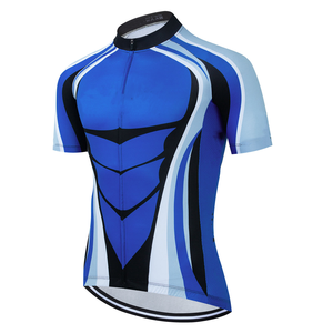 Conjunto de Jersey de Ciclismo Profesional para Hombre, Deportivo, Azul, Transpirable, Manga Corta, Ligero, Ecológico, Spandex/Poliéster - Product Image 2