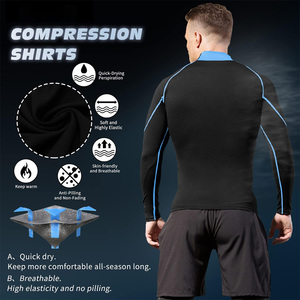 T-shirt de compression à manches longues pour homme, personnalisable, coupe ajustée, vêtements de sport pour la course à pied, l'entraînement et la remise en forme - Product Image 4