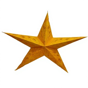 Lanterne en papier artisanale indienne écologique de 60 cm, broderie à la main jaune, décoration traditionnelle de Noël, lumière décorative, vente en gros - Product Image 1