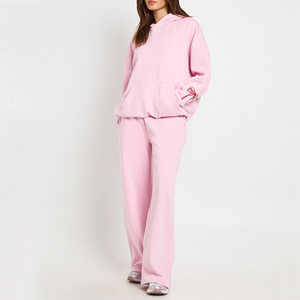 Conjunto Deportivo Personalizado DTF para Mujer, OEM, Informal, de Poliéster y Algodón, Dos Piezas, Sudadera con Capucha y Pantalones, Ropa Urbana a la Moda - Product Image 2