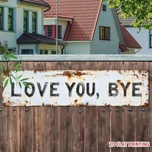 Targa Vintage in Metallo per Arredamento Casa Bar Caffè 8x12 Pollici - 'Love You Bye Bye' Regalo di Natale Halloween Decorazione Murale - Pannello - Product Image 5