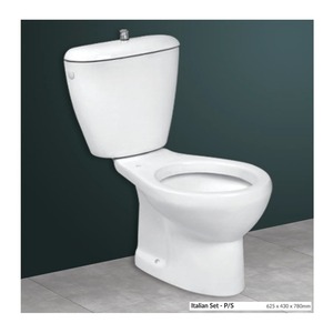 Inodoro de dos piezas de alta calidad más vendido, sanitario moderno de forma cuadrada con sifón en P, tanque oculto, suspendido en la pared, doble descarga por gravedad - Product Image 1