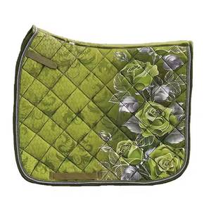 STYLO INTERNATIONAL Customized Black <b>Equestrian</b> Dressage Saddle Pad with Cotton & Leather Materials and Sublimation - Product Image 3