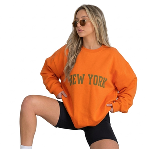 Sudadera Oversize Estampada para Mujer con Cuello Simulado, Diseño Relajado con Hombros Caídos, Tejido de Forro Polar, Estilo Casual Contemporáneo y Ecológico - Product Image 1