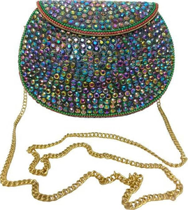 Sac à main de mariée FAIZA CRAFT, collection spéciale mariage, en métal plaqué argent, mosaïque ronde, travail de qualité supérieure, décoration royale, sac à main pour femme - Product Image 5