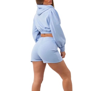 Nouveautés 2026 : Ensemble d'été pour femme avec logo personnalisé imprimé sur le haut et bas en tissu assorti très élastique - Product Image 2