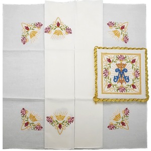 Tela para mantón de cáliz de estilo europeo para rituales de misa de sacerdotes italianos, al por mayor, con hilo de seda al 10% y gasa bordada, tipo babero - Product Image 5