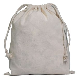 Pochette en mousseline de coton biologique 100% écologique personnalisée réutilisable petit sac en toile de tissu calicot blanc à cordon sacs promotionnels - Product Image 2