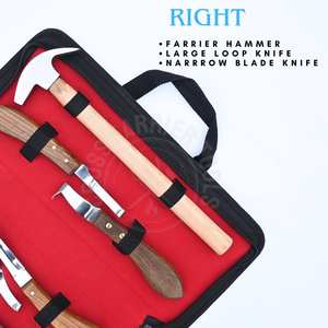 Kit de couteaux de fermeur pour sabots avec marteau de fermeur, couteau à anse pour abcess Rainbow, couteau à lame étroite double face D et couteau à sabot classique - Product Image 4