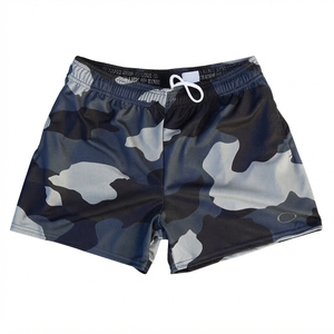 Pantalones Cortos Deportivos para Hombre, Degradado Azul y Blanco, Cintura Media, Cordón Ajustable, Secado Rápido, con Número 3 en la Parte Delantera, Poliéster Satinado - Product Image 4