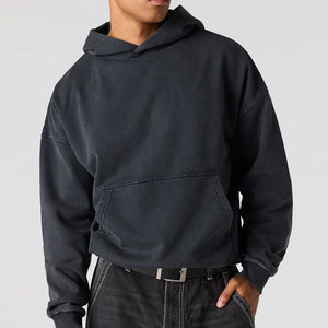 High Quality Regular Fit Customisable Men's Winter Breathable Hoodie No <b>String</b> Custom Print Heavyweight Cotton Fleece Sweatshirt - Product Image 6