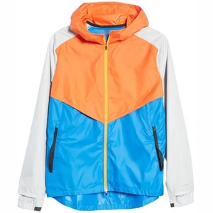 Chaqueta Cortavientos Unisex con Capucha y Bloques de Color, Cierre de Cremallera Parcial, Resistente al Agua, Ligera, de Poliéster, para Uso en Exteriores - Product Image 3