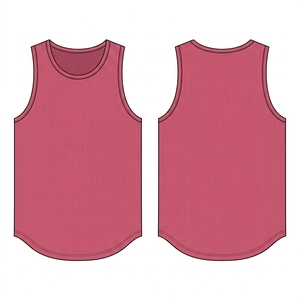 Débardeur rose pour homme avec logo personnalisé, vente en gros directe d'usine - Product Image 2