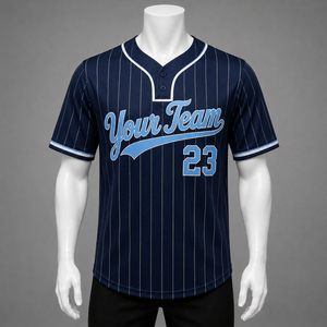 Camiseta de Béisbol Personalizada, 100% Poliéster, Malla Rayada, Transpirable, de Secado Rápido, Corte Holgado, Unisex, para Adultos, Manga Corta, Uniformes de Equipo - Product Image 1