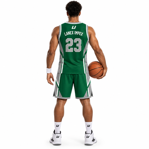 Ensemble de maillots et shorts d'équipe de basketball personnalisés, vêtements de sport en gros, tissu respirant à séchage rapide, impression par sublimation intégrale - Product Image 4