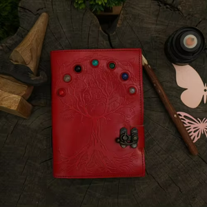 สมุดบันทึกหนังวินเทจ Red Tree 120 หน้า ทำมือ สมุดวาดเขียนสร้างสรรค์ สำหรับผู้ชายและผู้หญิง กระดาษขอบดิบ ของขวัญคริสต์มาส - Product Image 3