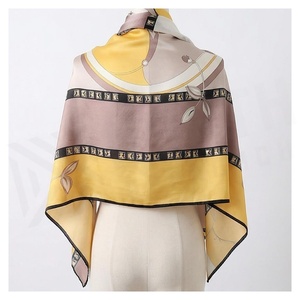 Women's <b>Square</b> <b>Silk</b> <b>Scarf</b> Floral Print Elegant Multi-Functional Fashion Accessory All Seasons - Product Image 2