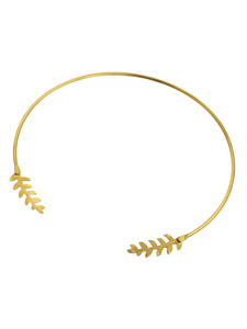 Collar con colgante de hoja de oro para mujer - Product Image 2