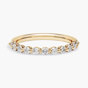 Luxury Floating Lab-Grown Diamond Round Brilliant Cut Filled Women's Wedding <b>Ring</b> in 18K Yellow Gold - Product Image 1