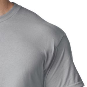 Camiseta Clásica Gris para Hombre, Cuello Redondo, Manga Corta, Lisa, Informal, de Algodón, Corte Regular, Logotipo Personalizado, Venta al por Mayor, Uso Diario Básico - Product Image 3