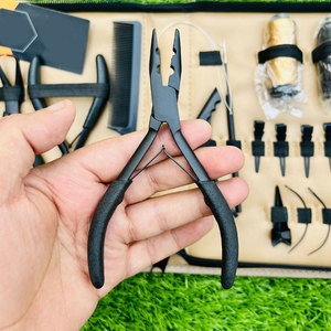 Hair Extension Tool Kit Professional Stainless Steel Pliers Scissors Comb Clips Loop <b>Needle</b> <b>Beads</b> Durable Hair Extension - Product Image 4