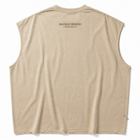 T-shirt musculaire Y2K 100% coton lourd |   Débardeur surdimensionné sans manches à bords coupés |   Impression graphique 'Property 14' |   High Street Gym